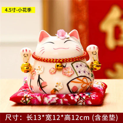 DecorBites™ Ceramic Maneki Neko Piggy Bank: Creative Home Decor & Lucky Cat Business Gift
