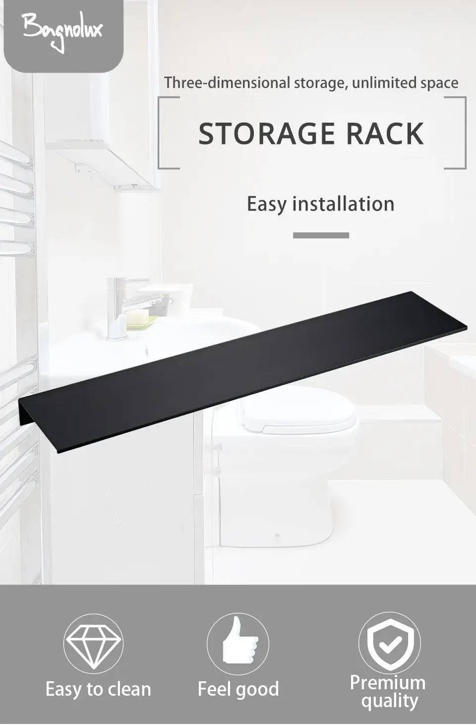 DecorBites™ Modern Black and White Wall-Mounted Organizer Shelf