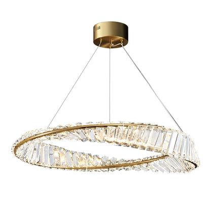 DecorBites™ Crystal Ring Light: Postmodern Round Chandelier for Living Room, Bedroom, Dining Room