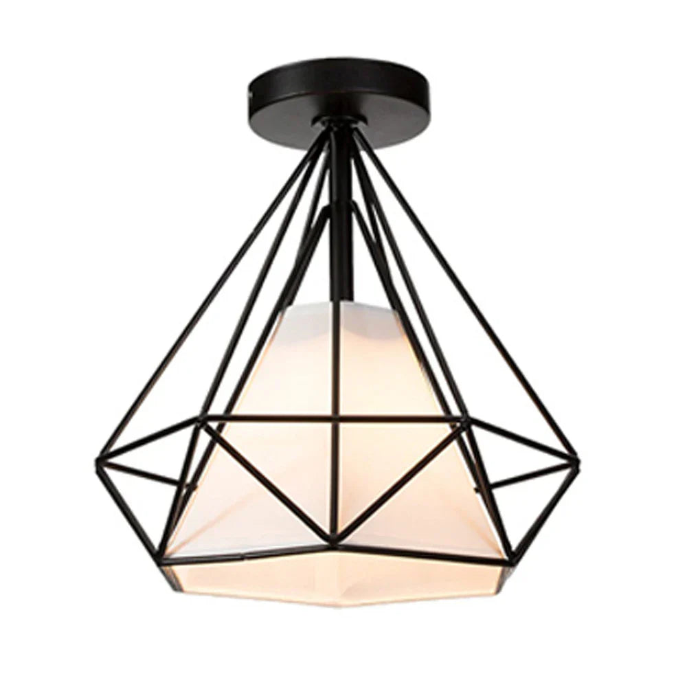DecorBites™ Iron Cage Ceiling Lamp: Modern Nordic LED Light Fixture for Kitchen, Living Room, Bedroom