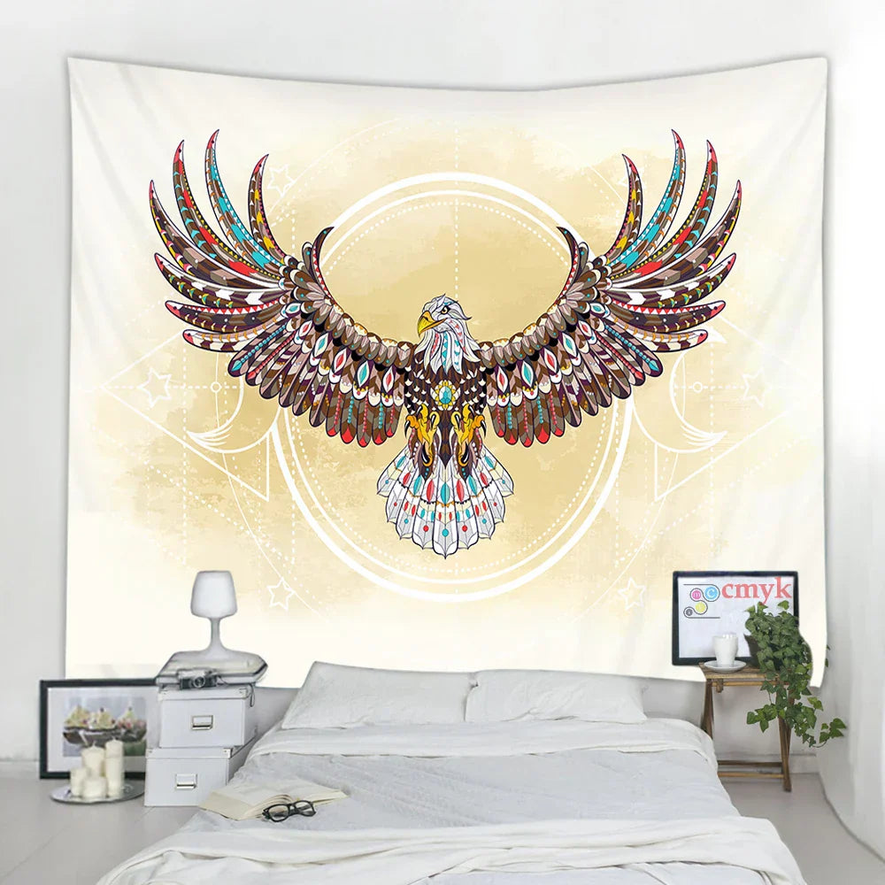 Decobites Animal Mandala Tapestry Wall Hanging Mat Beach Towel Blanket