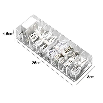 DecorBites™ Cable Storage Box: Transparent Desk Organizer for Wire Management