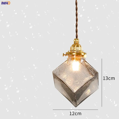 DecorBites™ Japanese Glass Pendant Lights: Industrial Vintage Bedroom Living Room Copper Decor