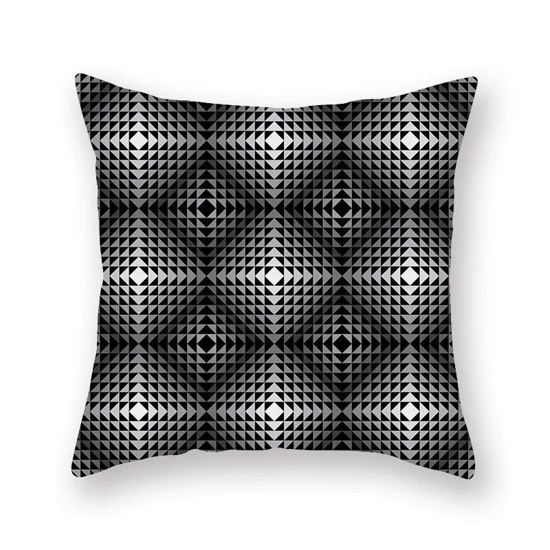 غطاء وسادة بطبعة خطوط نجمية هندسية من ديكوربايتس™ - للبيع بالجملة، 45×45 سم