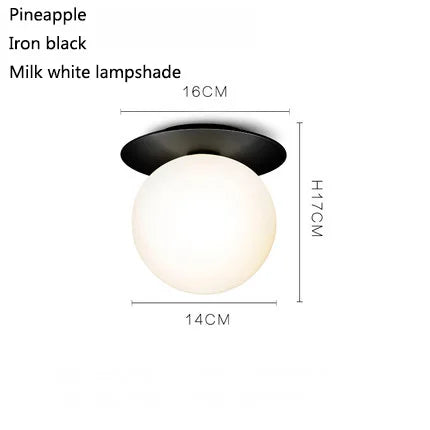 مصباح سقف كرة زجاجية من DecorBites™: إضاءة دائرية بسيطة للممر بتصميم عصري