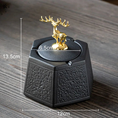 DecorBites™ Glazed Porcelain Ashtray: Stylish Desk Decoration & Gift for Boyfriend