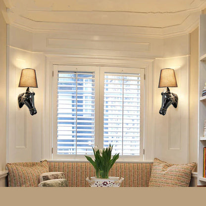 DecorBites™ Horse Wall Lamp: Retro Resin Light for Living Room, Bedroom, or Hotel Corridors