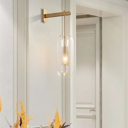 DecorBites™ Gold Glass Wall Lamp: Post-modern E14 Industrial Sconce for Home Decor