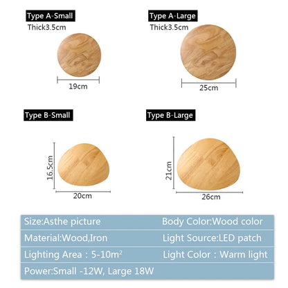DecorBites™ LED Wooden Wall Lamp: Modern Nordic Indoor Lighting for Bedroom Bedside