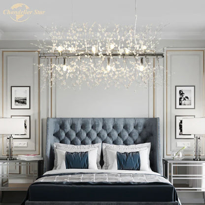 DecorBites™ Crystal Star LED Chandelier - Art Deco Dandelion Pendant Lighting for Home Décor