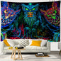 Decobites Psychedelic Owl Tapestry Wall Hanging for Colorful Hippie Bohemian Home Decor