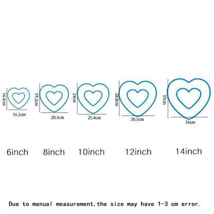 DecorBites™ Heart Cake Mold PET Plastic. Essential Baking Tools in 6/8/10/12/14inch Sizes