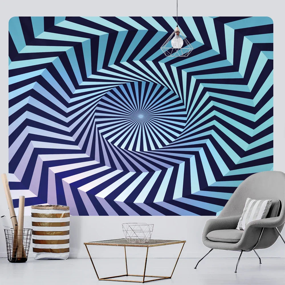 Decobites Psychedelic Eye Illusion Tapestry: Bohemian Home Decor & Yoga Mat