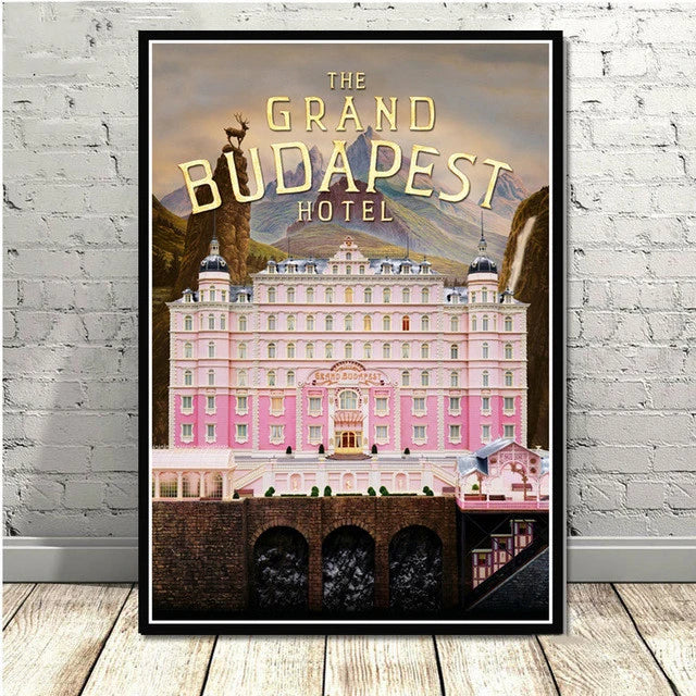 Póster minimalista de pared DecorBites™ del Gran Hotel Budapest para una decoración elegante del hogar