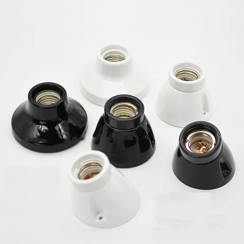 DecorBites™ Ceramic E27 Lamp Bulb Holder Base, Table Ceiling Fitting Socket Lampholder