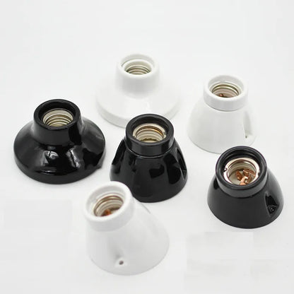DecorBites™ Ceramic E27 Lamp Bulb Holder Base, Table Ceiling Fitting Socket Lampholder