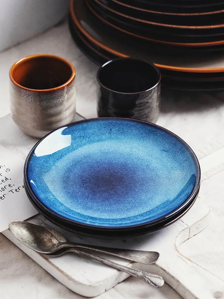 DecorBites™ Ceramic Round Plate - Nordic Design for Hotel, Restaurant, and Home Dishes