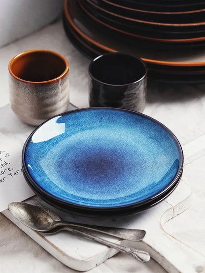 DecorBites™ Ceramic Round Plate - Nordic Design for Hotel, Restaurant, and Home Dishes