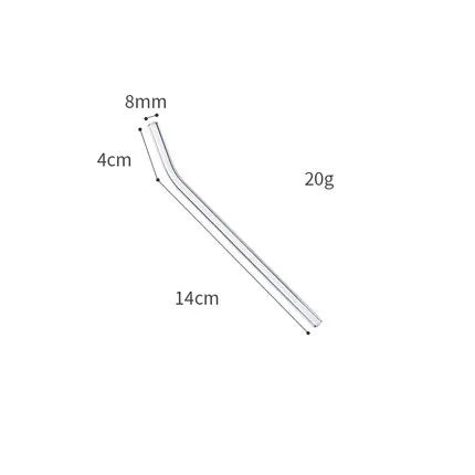 DecorBites™ 6Pcs Colorful Glass Curved Juice Straws - Heat-resistant and Transparent