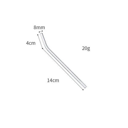 DecorBites™ 6Pcs Colorful Glass Curved Juice Straws - Heat-resistant and Transparent