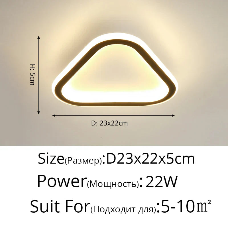 Lámpara de techo LED negra DecorBites™ para entrada de casa - Lámpara moderna para balcón o interior