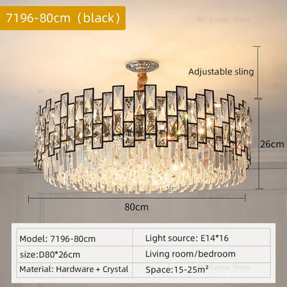 DecorBites™ Crystal Chandelier: Modern Luxury Lighting for Living Room, Bedroom, Kitchen