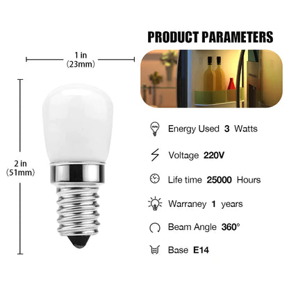 DecorBites™ LED Fridge Bulb E14 3W 220V Corn Light White/Warm SMD2835 Halogen Replacement