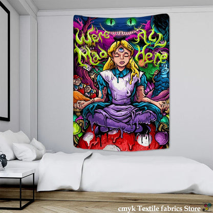 Decobites Anime Girl Tapestry Wall Hanging for Magic Science Fiction Bohemian Decor