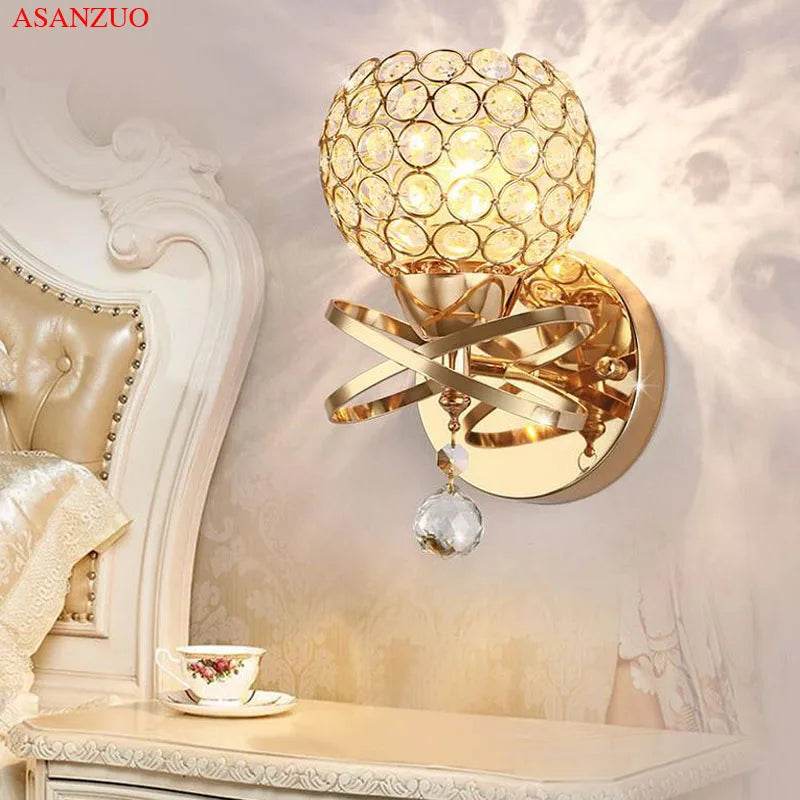DecorBites™ Golden Crystal Wall Lamps - Luxury Lighting Fixtures for Home Decor