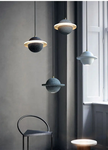 DecorBites™ Cement Planet Pendant Light for Bar and Bedside, Creative Personality Single Head Lamp