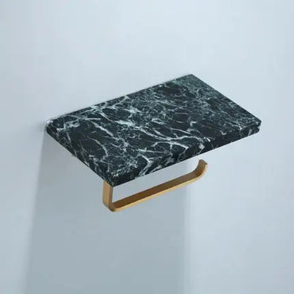 DecorBites™ Brass Marble Toilet Paper Holder Nordic Brushed Gold Bathroom Tissue Shelf