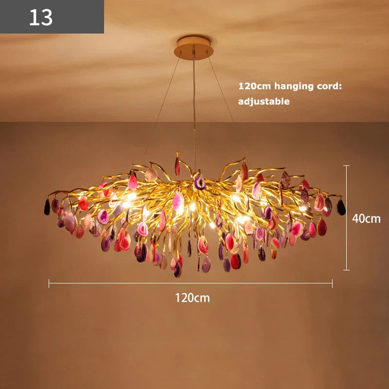 DecorBites™ Agate Designer LED Chandelier for Dining & Foyer Room