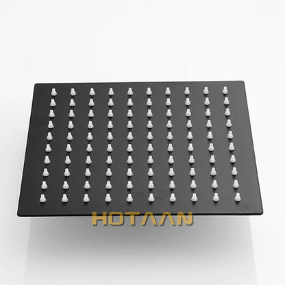 رأس دش مطري أسود من DecorBites™ مع ذراع، ذراع بطول 40 سم - ملحقات حمام Chuveiro Ducha