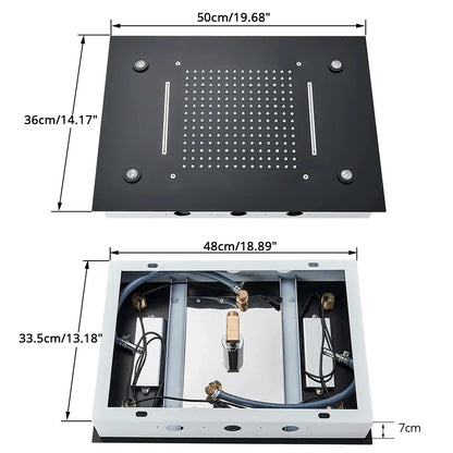 DecorBites™ LED Luxury Ceiling Embedded Shower Head Rainfall Colorful Bathroom Showers 304SUS