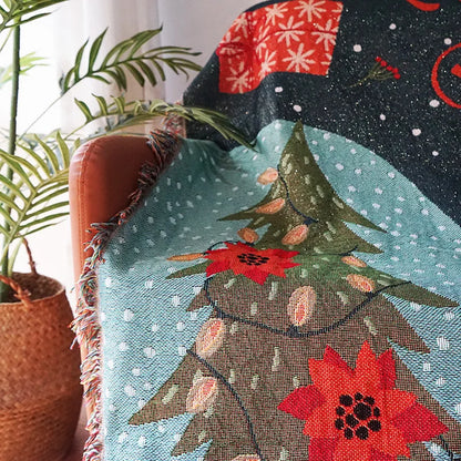 DecorBites™ Christmas Tree Knitted Throw Blanket