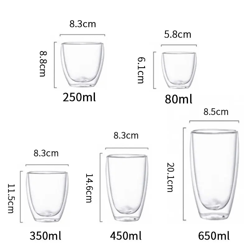 DecorBites™ Double Wall Glass Cup - Versatile Drinkware for Parties