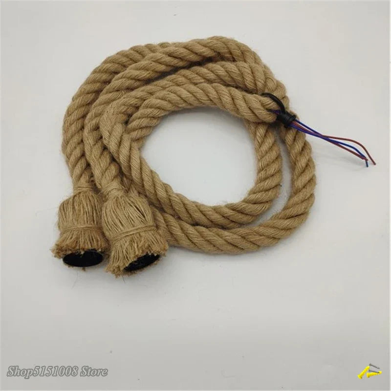 DecorBites™ Hemp Rope Pendant Chandelier: Vintage Loft Spider Design for DIY Cafe Lighting