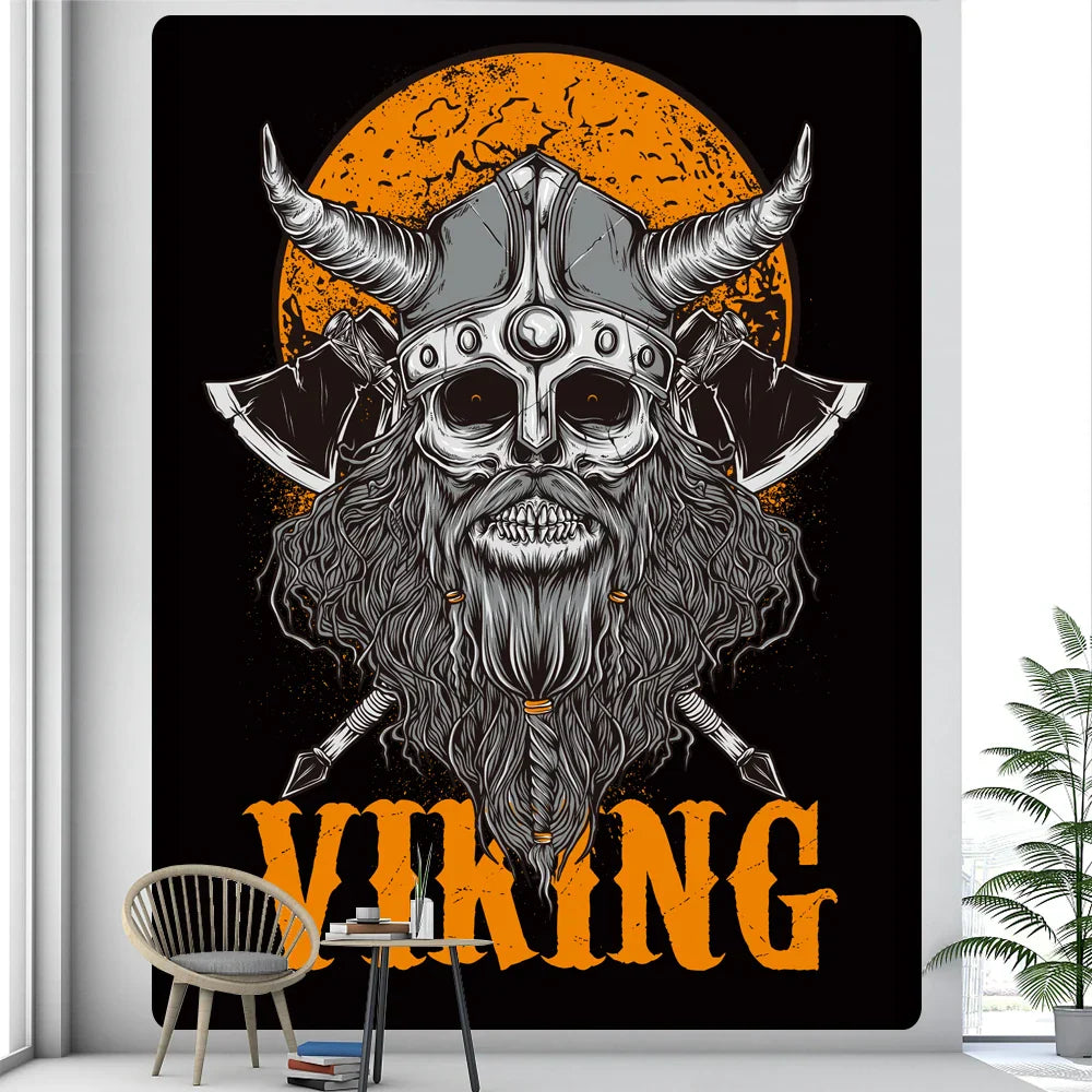 Decobites Viking Mystical Symbol Tapestry Wall Hanging for Bohemian Home Decor