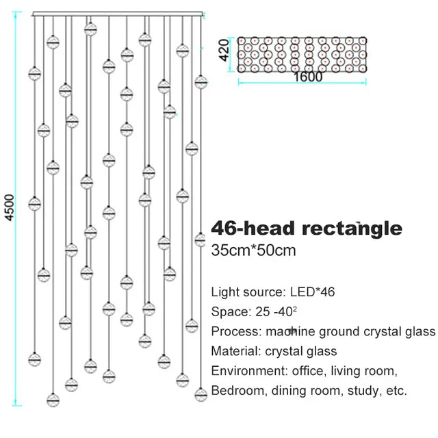 Lámpara de araña de bola de cristal DecorBites™: Iluminación elegante con efecto lluvia de meteoritos para restaurantes, bares y hogares
