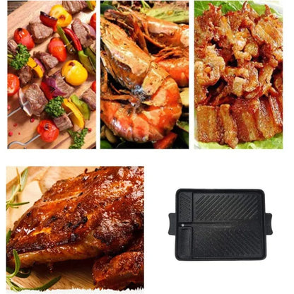 DecorBites™ Korean Grill Pan: Non-stick Smokeless BBQ Tray for Indoor/Outdoor Grilling