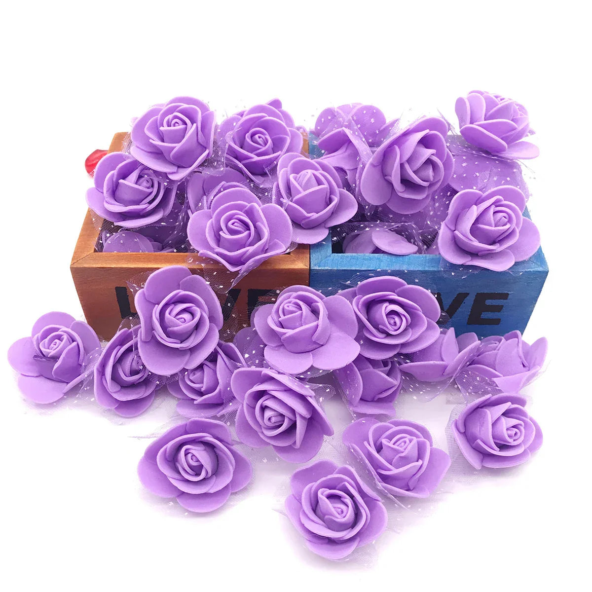 DecorBites™ Handmade Foam Rose Flower Heads | 100Pcs Wedding Craft Decoration