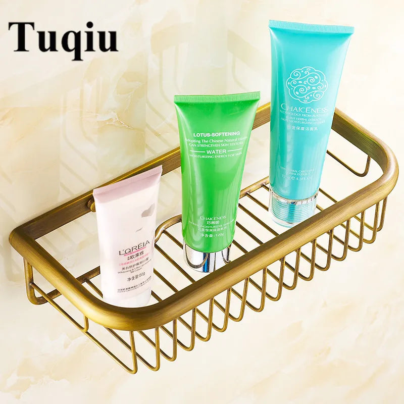 DecorBites™ Gold Brass Bathroom Shelf with Soap Holder 30cm/45cm