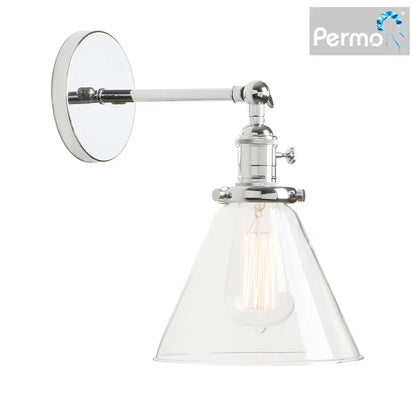 ديكوربايتس™ مصباح حائط زجاجي قمعي E27، تركيبات إضاءة حديثة لغرفة النوم