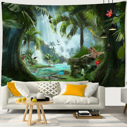 Decobites Tropical Rainforest Animal World Tapestry Wall Hanging