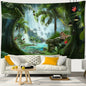 Decobites Tropical Rainforest Animal World Tapestry Wall Hanging