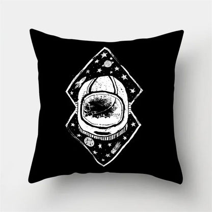 DecorBites™ Cartoon Planet Astronaut Moon Rocket Pillow Case 45x45cm Square Cushion Cover