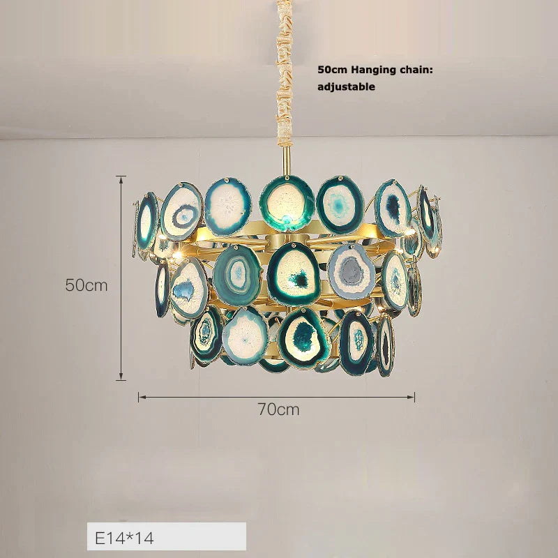 DecorBites™ Agate Designer LED Chandelier for Foyer & Dining Room