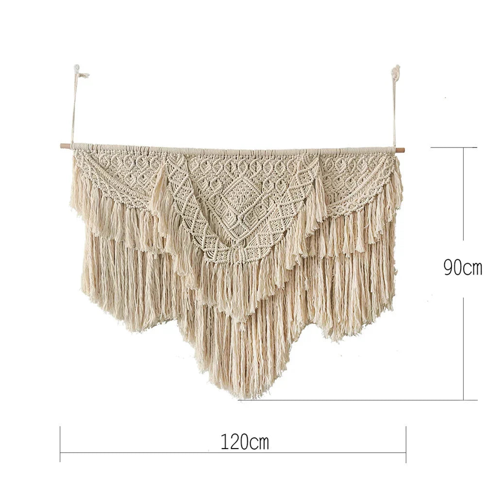 Decobites Macrame Wedding Tapestry: Boho Nordic Wall Hanging DeCor - Hand-made Cotton Art