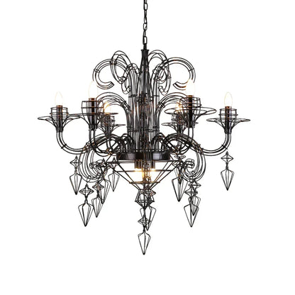 DecorBites™ Baroque Designer LED Chandelier Lighting in Gold Silver Black Iron
