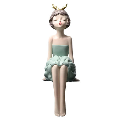 DecorBites™ Bowknot Girl Figurine: Modern Nordic Character Sculpture with Storage Box